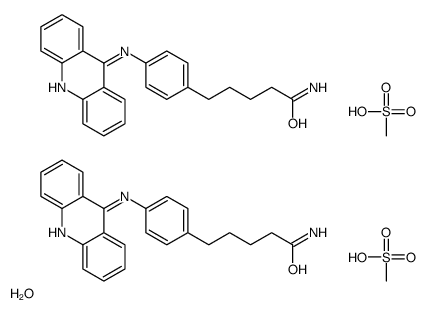 5-[4-(acridin-9-ylamino)phenyl]pentanamide,methanesulfonic acid,hydrate Structure