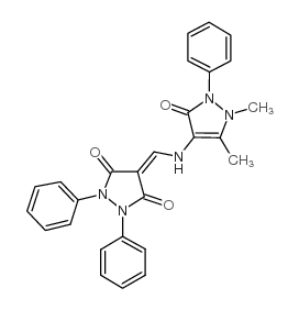 3,5-Pyrazolidinedione, 4-((2,3-dimethyl-3-oxo-1-phenyl-4-pyrazolinyl)a minomethylene)-1,2-diphenyl- picture