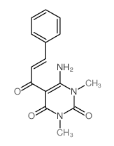6-amino-1,3-dimethyl-5-(3-phenylprop-2-enoyl)pyrimidine-2,4-dione结构式
