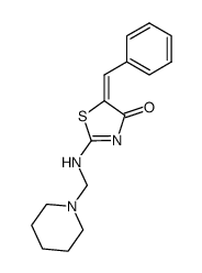 2-piperidinomethylamino-5-benzylidene-4-thiazolinone结构式