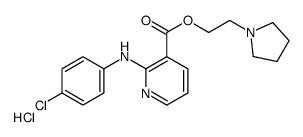 2-pyrrolidin-1-ylethyl 2-(4-chloroanilino)pyridine-3-carboxylate,hydrochloride结构式