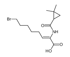 Z-8-bromo-2-(2,2-dimethylcyclopropanecarboxamido)-2-octenoic acid Structure