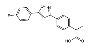 2-[4-[5-(4-fluorophenyl)-1,2-oxazol-3-yl]phenyl]propanoic acid Structure