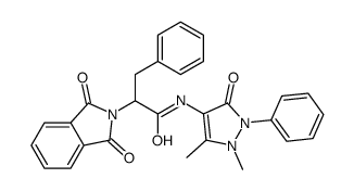 N-(1,5-dimethyl-3-oxo-2-phenylpyrazol-4-yl)-2-(1,3-dioxoisoindol-2-yl)-3-phenylpropanamide结构式