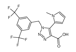 1-(3,5-bis-trifluoromethyl-benzyl)-5-(1-methyl-1H-pyrrol-2-yl)-1H-[1,2,3]triazole-4-carboxylic acid结构式