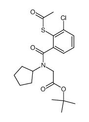 N-(2-Acetylthio-3-chlorobenzoyl)-N-cyclopentylglycine t-butyl ester结构式