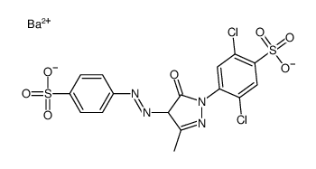 barium 2,5-dichloro-4-[4,5-dihydro-3-methyl-5-oxo-4-[(4-sulphonatophenyl)azo]-1H-pyrazol-1-yl]benzenesulphonate Structure