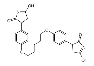 3-[4-[5-[4-(2,5-dioxopyrrolidin-3-yl)phenoxy]pentoxy]phenyl]pyrrolidin e-2,5-dione结构式
