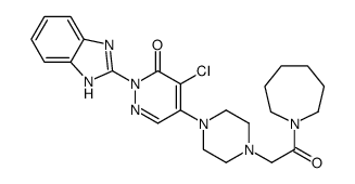 1H-Azepine,1-[[4-[1-(1H-benzimidazol-2-yl)-5-chloro-1,6-dihydro-6-oxo-4-pyridazinyl]-1-piperazinyl]acetyl]hexahydro- (9CI) structure