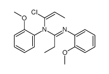 N-(1-chloroprop-1-enyl)-N,N'-bis(2-methoxyphenyl)propanimidamide结构式