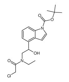 1-(t-butoxycarbonyl)-4-[2-(N-chloroacetyl-N-ethyl)amino-1-hydroxyethyl]indole结构式