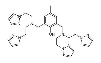 2,6-bis[[bis(2-pyrazol-1-ylethyl)amino]methyl]-4-methylphenol结构式