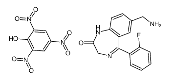 7-Aminomethyl-1,3-dihydro-5-(2-fluorophenyl)-2H-1,4-benzodiazepin-2-one picrate结构式