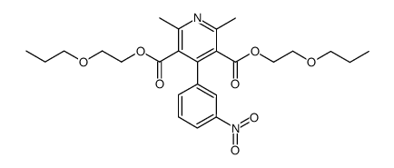 2,6-dimethyl-4-(3-nitrophenyl)-3,5-pyridinedicarboxylic acid bis(2-propoxyethyl) ester结构式