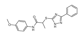 N-(4-Methoxy-phenyl)-2-(5-phenyl-2H-[1,2,4]triazol-3-ylsulfanyl)-propionamide结构式