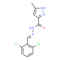 (E)-N-(2,6-dichlorobenzylidene)-3-methyl-1H-pyrazole-5-carbohydrazide structure