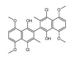 4,4'-Dichlor-5,5',8,8'-tetramethoxy-3,3'-dimethyl-2,2'-binaphthyl-1,1'-diol结构式