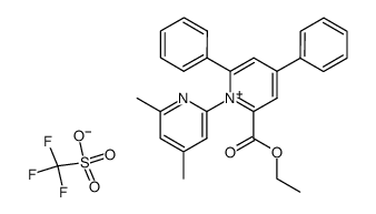 2-(ethoxycarbonyl)-4',6'-dimethyl-4,6-diphenyl-[1,2'-bipyridin]-1-ium trifluoromethanesulfonate结构式