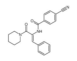4-cyano-N-(3-oxo-1-phenyl-3-piperidin-1-ylprop-1-en-2-yl)benzamide Structure