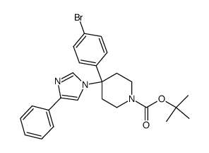 4-(4-bromo-phenyl)-4-(4-phenyl-imidazol-1-yl)piperidine-1-carboxylic acid tert-butyl ester结构式