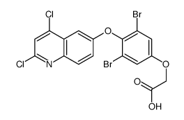 2-[3,5-dibromo-4-(2,4-dichloroquinolin-6-yl)oxyphenoxy]acetic acid结构式