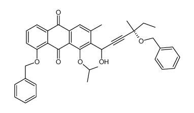 8-Benzyloxy-2-((R)-4-benzyloxy-1-hydroxy-4-methyl-hex-2-ynyl)-1-isopropoxy-3-methyl-anthraquinone Structure