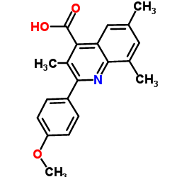 2-(4-Methoxyphenyl)-3,6,8-trimethyl-4-quinolinecarboxylic acid结构式