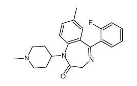 5-(2-fluorophenyl)-7-methyl-1-(1-methylpiperidin-4-yl)-3H-1,4-benzodiazepin-2-one结构式