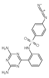 [4-[[2-(4,6-diamino-1,3,5-triazin-2-yl)phenyl]sulfamoyl]phenyl]imino-imino-azanium structure