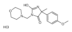 5-(4-methoxyphenyl)-5-methyl-3-(morpholin-4-ium-4-ylmethyl)imidazolidine-2,4-dione,chloride结构式