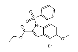 ethyl 4-bromo-5-methoxy-1-(phenylsulfonyl)-1H-indole-2-carboxylate Structure