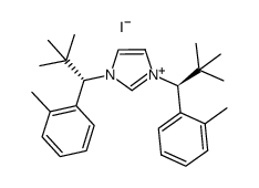 (S,S)-1,3-bis-(2,2-dimethyl-1-o-methylphenylpropyl)imidazolium iodide结构式