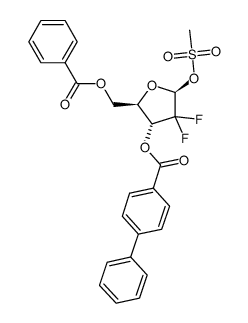 2-deoxy-2,2-difluoro-β-D-arabinofuranose-5-benzoate-3-(4-phenyl)benzoate-1-methanesulphonate Structure