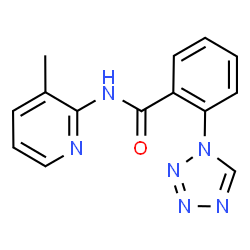 N-(3-methylpyridin-2-yl)-2-(1H-tetrazol-1-yl)benzamide结构式