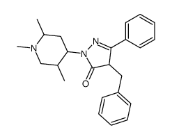 4-benzyl-5-phenyl-2-(1,2,5-trimethyl-4-piperidyl)-4H-pyrazol-3-one structure