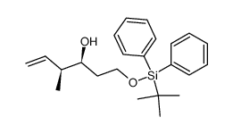 (3R,4R)-6-<<(tert-butyldiphenyl)silyl>oxy>-4-hydroxy-3-methylhex-1-ene结构式