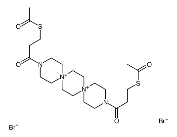S-[3-[12-(3-acetylsulfanylpropanoyl)-3,12-diaza-6,9-diazoniadispiro[5.2.59.26]hexadecan-3-yl]-3-oxopropyl] ethanethioate,dibromide Structure