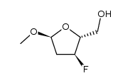 methyl 2,3-dideoxy-3-fluoro-α-D-erythro-pentafuranoside结构式