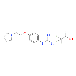 1-(4-(2-(Pyrrolidin-1-yl)ethoxy)phenyl)guanidine 2,2,2-trifluoroacetate structure