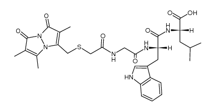 1,7-dioxo-2,5,6-trimethyl-1H,7H-pyrazolo[1,2-a]pyrazol-3-yl-methylthiomethylcarbonyl-glycyl-L-tryptophyl-L-leucine结构式