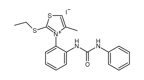 2-(ethylthio)-4-methyl-3-(2-(3-phenylureido)phenyl)thiazol-3-ium iodide Structure