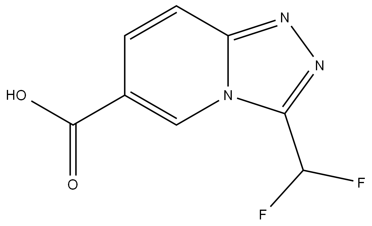 3-(Difluoromethyl)-[1,2,4]triazolo[4,3-a]pyridine-6-carboxylic Acid Structure