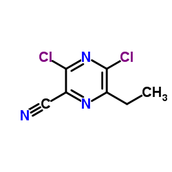 3,5-Dichloro-6-ethyl-2-pyrazinecarbonitrile Structure