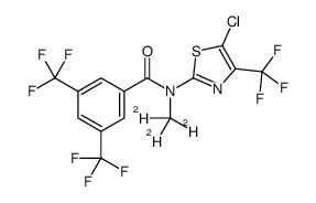 N-[5-chloro-4-(trifluoromethyl)-1,3-thiazol-2-yl]-N-(trideuteriomethyl)-3,5-bis(trifluoromethyl)benzamide结构式