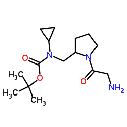 2-Methyl-2-propanyl cyclopropyl[(1-glycyl-2-pyrrolidinyl)methyl]carbamate结构式