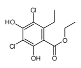 ethyl 3,5-dichloro-2-ethyl-4,6-dihydroxybenzoate结构式