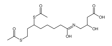 4-[6,8-bis(acetylsulfanyl)octanoylamino]-3-hydroxybutanoic acid Structure