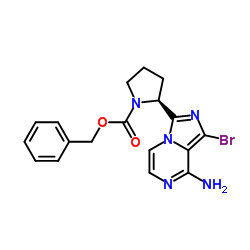 (S)-benzyl 2-(8-amino-1-bromoimidazo[1,5-a]pyrazin-3-yl)pyrrolidine-1-carboxylate structure