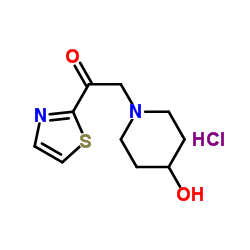 2-(4-Hydroxy-1-piperidinyl)-1-(1,3-thiazol-2-yl)ethanone hydrochloride (1:1)结构式