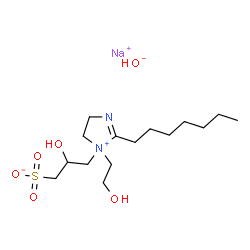 2-heptyl-1-(2-hydroxyethyl)-1-(2-hydroxy-3-sulphonatopropyl)-2-imidazolinium, monosodium salt结构式